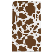 Petit Sac Cadeau Motif Faux Cuir de Vache Tacheté Brun (Devant)