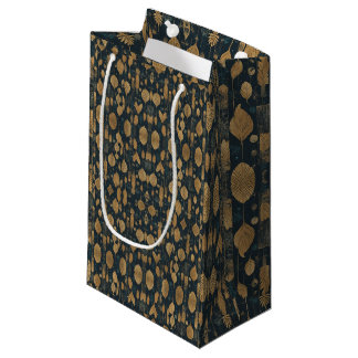 Petit Sac Cadeau Motif feuillu futuriste