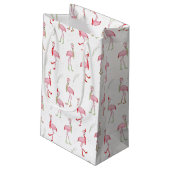 Petit Sac Cadeau Motif Flamingo rose pâle (Dos Angle)