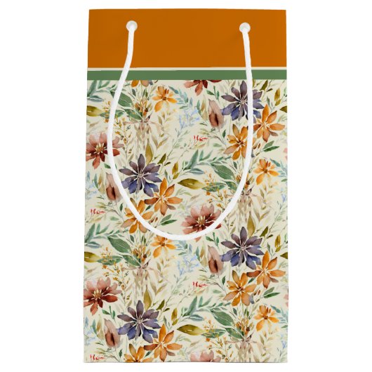 Petit Sac Cadeau Motif fleur sauvage d'automne (Devant)