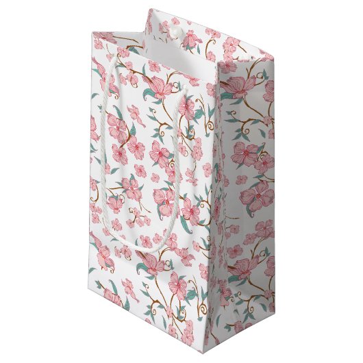 Petit Sac Cadeau Motif Fleurs déplaisantes (Devant Angle)