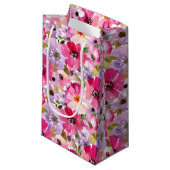 Petit Sac Cadeau Motif floral d'aquarelle d'été (Devant Angle)