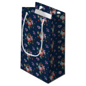 Petit Sac Cadeau Motif floral de bouquet rose (Dos Angle)