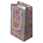Petit Sac Cadeau Motif floral élégant avec des fleurs (Devant Angle)