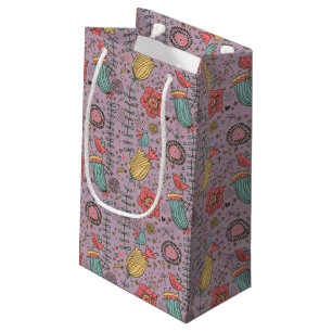 Petit Sac Cadeau Motif floral élégant avec des fleurs
