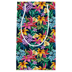 Petit Sac Cadeau Motif floral exotique peint à la main-23001