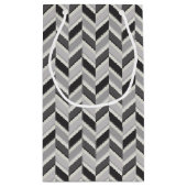Petit Sac Cadeau Motif géométrique chevron gris moderne monogramme (Dos)