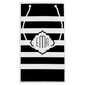Petit Sac Cadeau Motif géométrique des bandes noires et blanches (Dos)