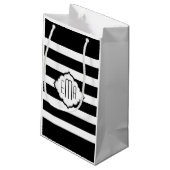 Petit Sac Cadeau Motif géométrique des bandes noires et blanches (Dos Angle)