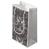 Petit Sac Cadeau Motif gothique monochrome (Devant Angle)