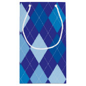 Petit Sac Cadeau motif Jacquard bleu (Dos)