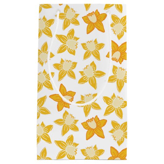 Petit Sac Cadeau Motif jonquille de ressort (Devant)