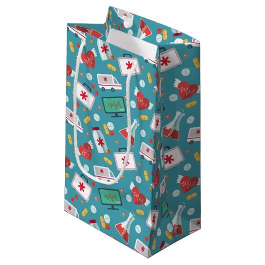 Petit Sac Cadeau Motif Médicale d'icône (Devant Angle)