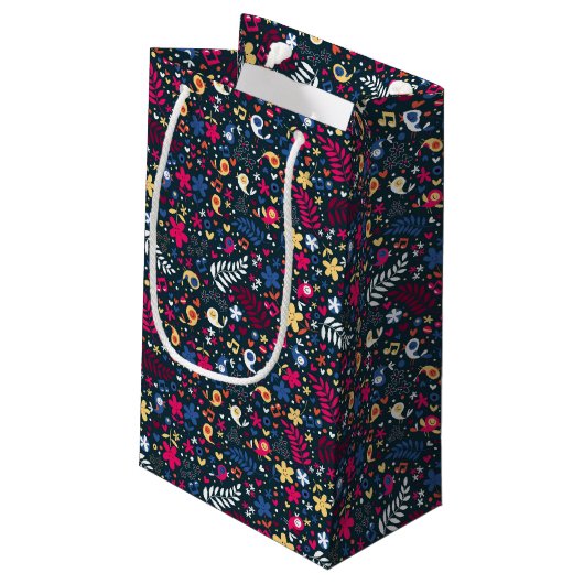 Petit Sac Cadeau motif mignon d'oiseaux et de fleurs (Dos Angle)