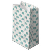 Petit Sac Cadeau Motif mignon turquoise d'éléphant (Devant Angle)