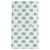 Petit Sac Cadeau Motif mignon turquoise d'éléphant (Devant)