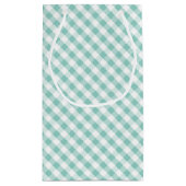 Petit Sac Cadeau Motif Monogramme Mint Green En vichy (Dos)