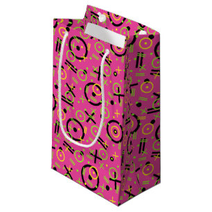 Petit Sac Cadeau motif Neon Pink et Blue Doodle des années 80/90