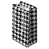 Petit Sac Cadeau Motif noir blanc de Houndstooth (Devant Angle)
