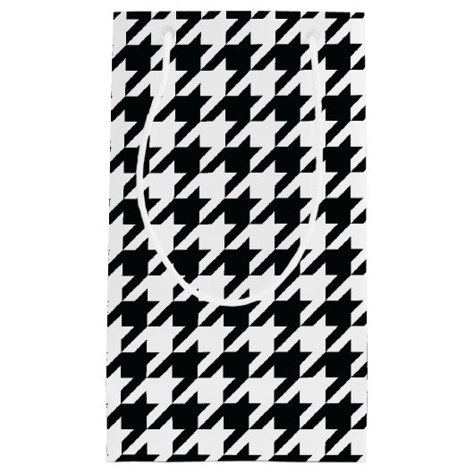 Petit Sac Cadeau Motif noir blanc de Houndstooth (Devant)