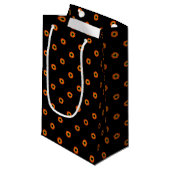 Petit Sac Cadeau Motif noir vert orange (Devant Angle)