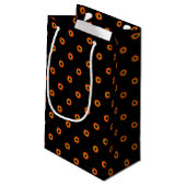 Petit Sac Cadeau Motif noir vert orange (Dos Angle)