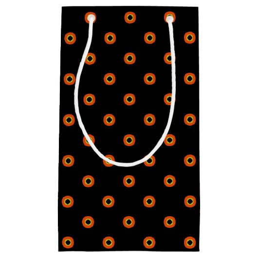 Petit Sac Cadeau Motif noir vert orange (Devant)