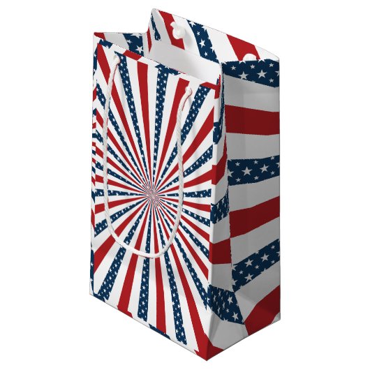 Petit Sac Cadeau Motif patriotique (Devant Angle)