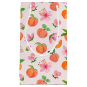 Petit Sac Cadeau Motif pêches et fleurs (Devant)