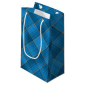 Petit Sac Cadeau Motif Plaid Bleu Anglais (Devant Angle)