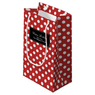 Petit Sac Cadeau Motif Pois rouge