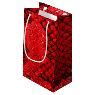Petit Sac Cadeau Motif poster de animal rouge peau de serpent exot