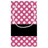 Petit Sac Cadeau Motif Préparatoire Mariage Fushia et Noir (Dos)