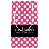 Petit Sac Cadeau Motif Préparatoire Mariage Fushia et Noir (Devant)