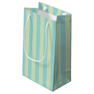 Petit Sac Cadeau Motif rayé pastel doux - Citron Crème & Bernicle 