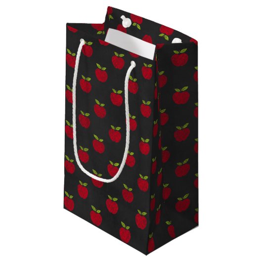 Petit Sac Cadeau Motif Red Apple Chalkboard (Devant Angle)