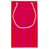 Petit Sac Cadeau Motif rétro rose et rouge (Dos)