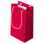 Petit Sac Cadeau Motif rétro rose et rouge (Dos Angle)