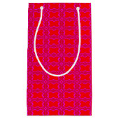 Petit Sac Cadeau Motif rétro rose et rouge (Devant)