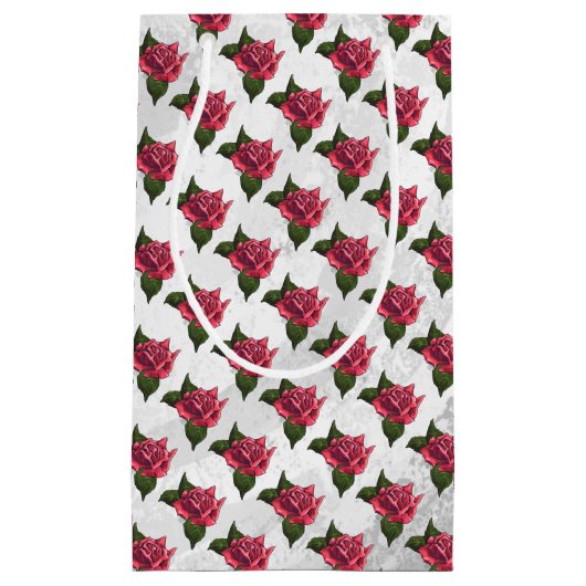 Petit Sac Cadeau Motif rose (Devant)