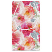 Petit Sac Cadeau Motif rose Aquarelle Peony (Dos)