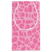Petit Sac Cadeau Motif rose-clair d'empreinte de léopard (Dos)