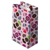 Petit Sac Cadeau motif rose de fleurs et de hiboux (Dos Angle)