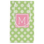 Petit Sac Cadeau Motif rose et vert mignon de marguerites (Devant)