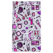 Petit Sac Cadeau Motif rose illustré de maquillage (Devant)