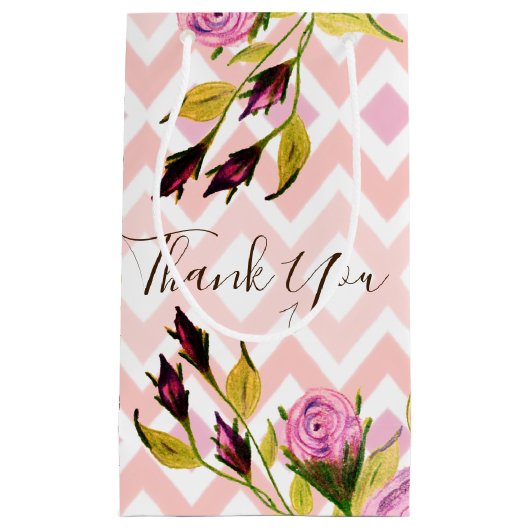 Petit Sac Cadeau Motif rose moderne (Devant)