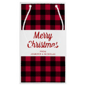 Petit Sac Cadeau Motif rouge classique Joyeux Noël (Dos)