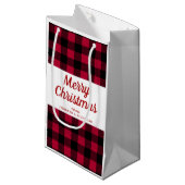 Petit Sac Cadeau Motif rouge classique Joyeux Noël (Devant Angle)
