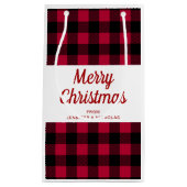 Petit Sac Cadeau Motif rouge classique Joyeux Noël (Devant)