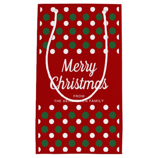 Petit Sac Cadeau Motif rouge moderne Joyeux Noël